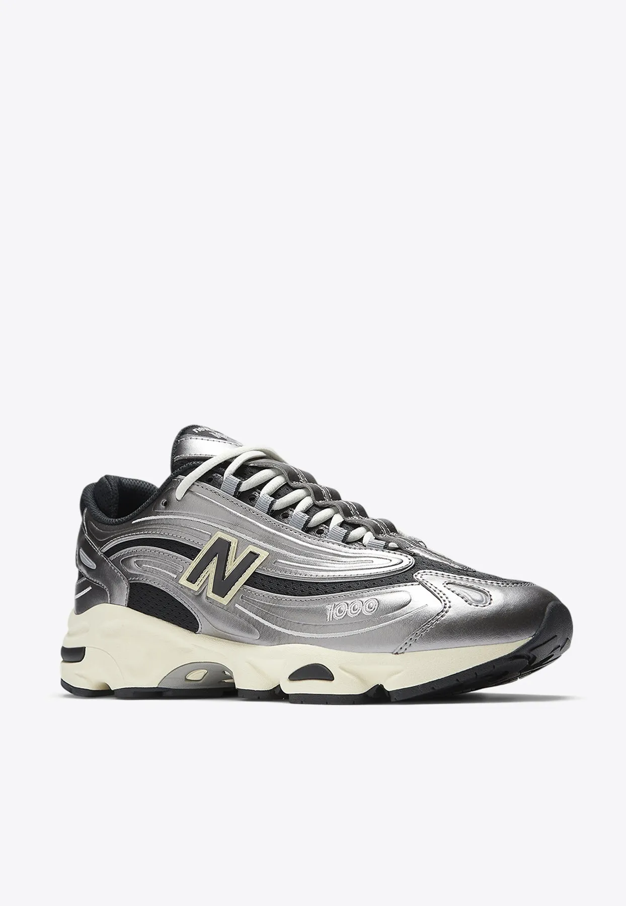 1000 Low-Top Sneakers in Silver Metallic with Black and Dawn Glow New Balance 574 Usa Made