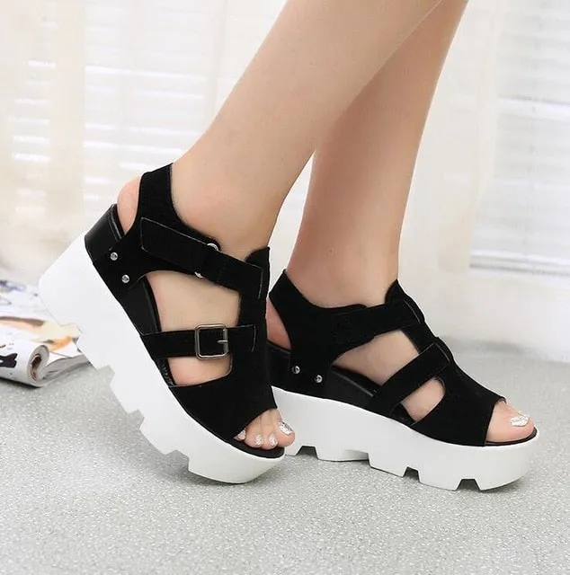 Vuitton Flip Flops 2019 Summer Sandals Shoes Women High Heel Casual Shoes footwear flip flops Open Toe Platform Gladiator Sandals Women Shoes m693