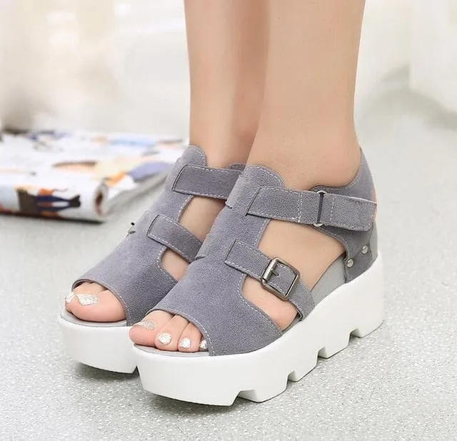 2019 Summer Sandals Shoes Women High Heel Casual Shoes footwear flip flops Open Toe Platform Gladiator Sandals Women Shoes m693 Silver Flip Flops