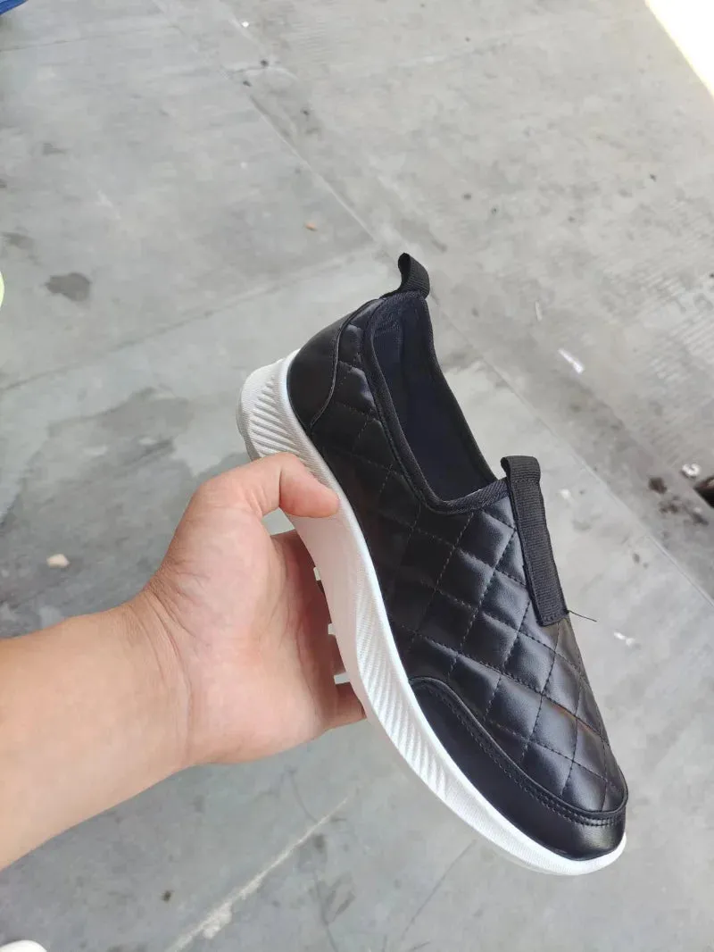 Pointy Loafers 2023 Solid Color Women Sneakers | Round Toe Thick Bottom Loafers | Casual Luxury Vulcanized Shoes