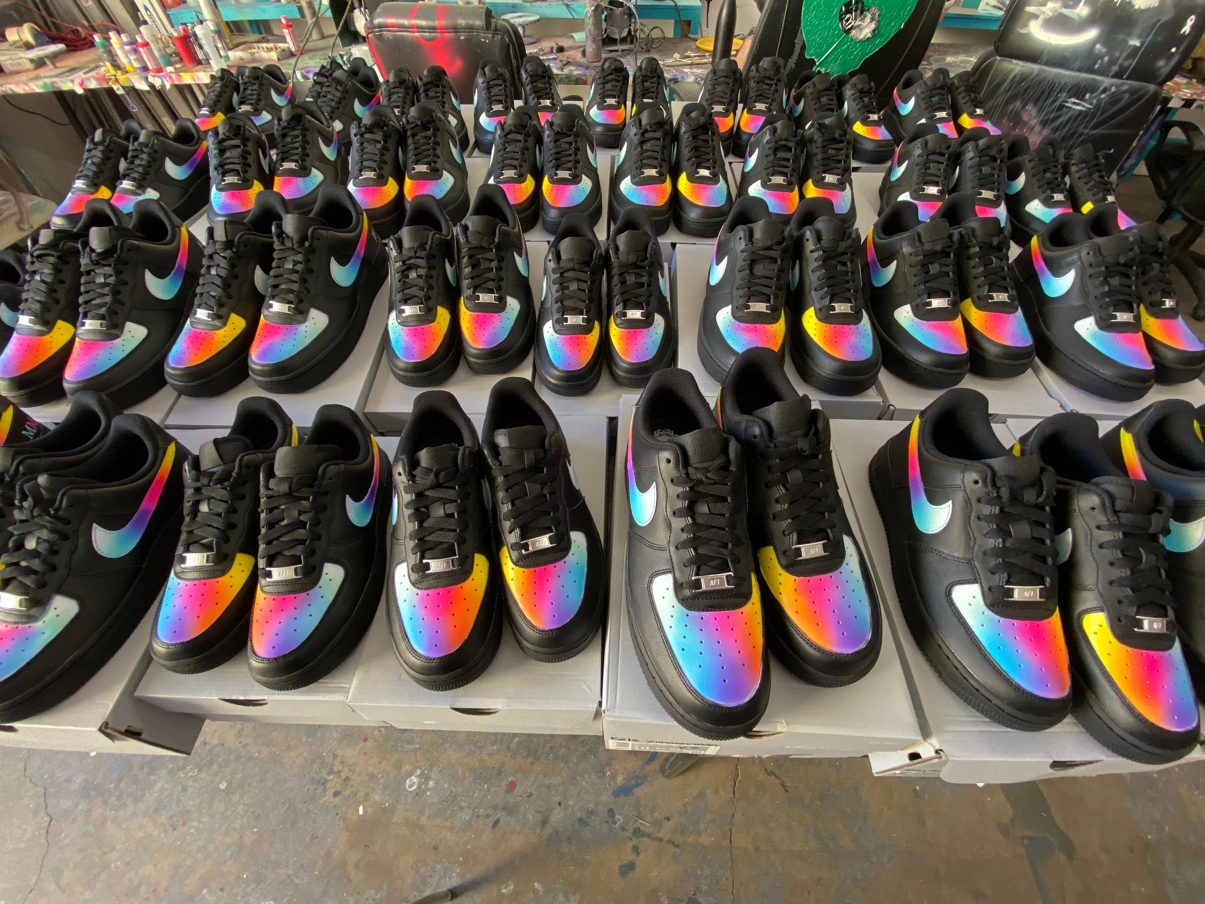 32 Pairs of Custom Hand Painted Black Nike AF1 Lows - Sinful Colors/ Initials  - Custom Order Asics Gt 2000 7 Running Shoes