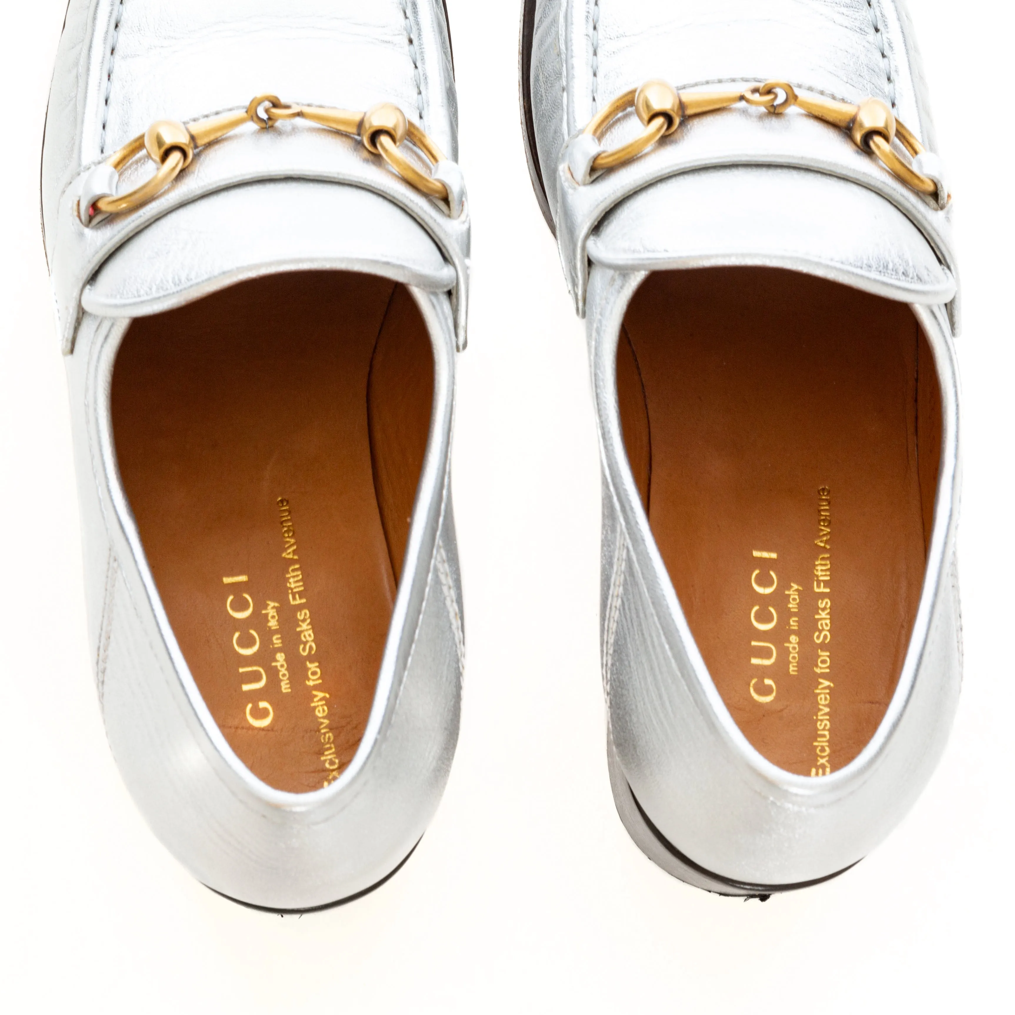 55mm Vegas Silver Leather Horsebit Loafers 35.5 Loafers Cranberry