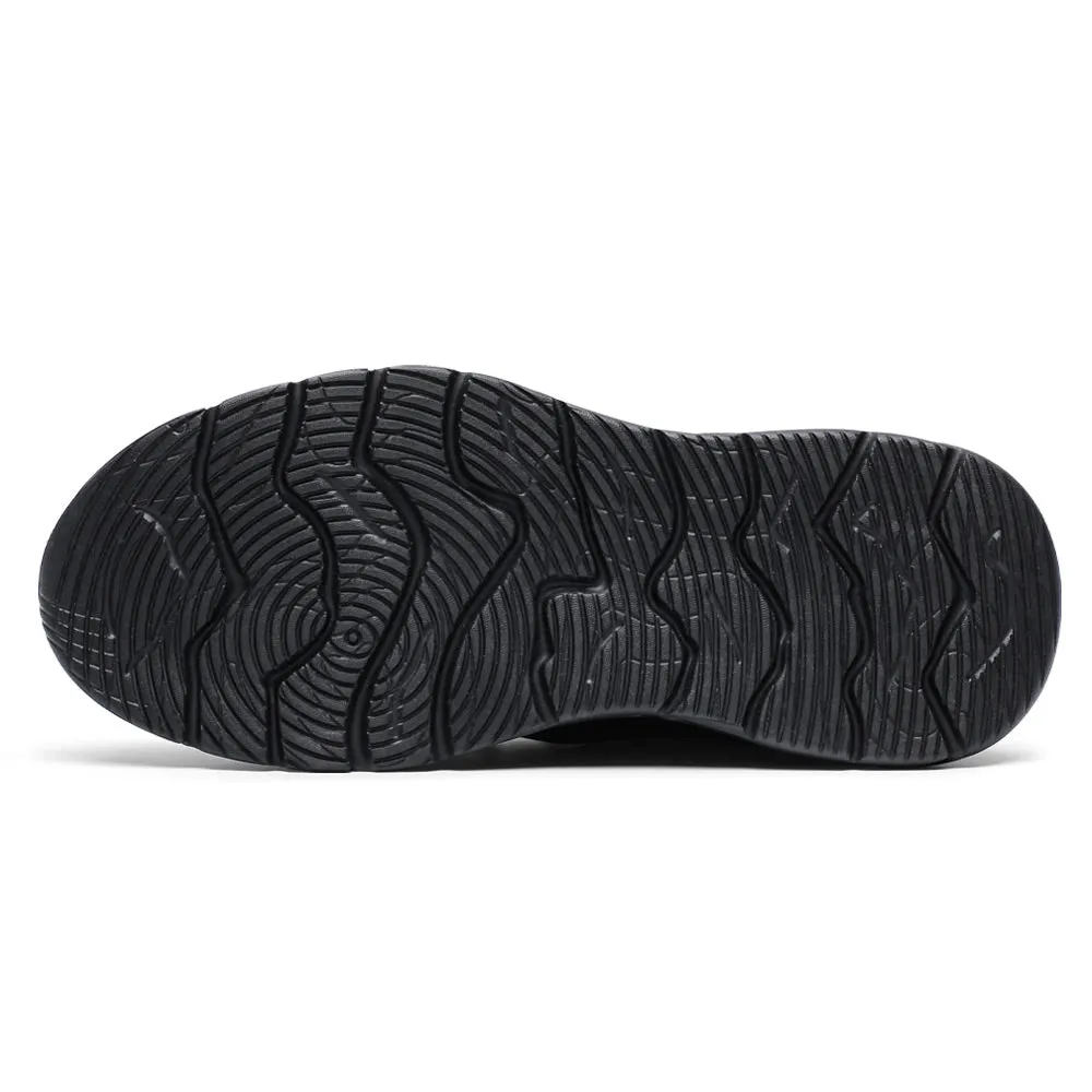 6CM / 2.36 Inches CMR CHAMARIPA Black Knit Elevator Sneakers -  Breathable Sports Shoes Weight Training Sneakers