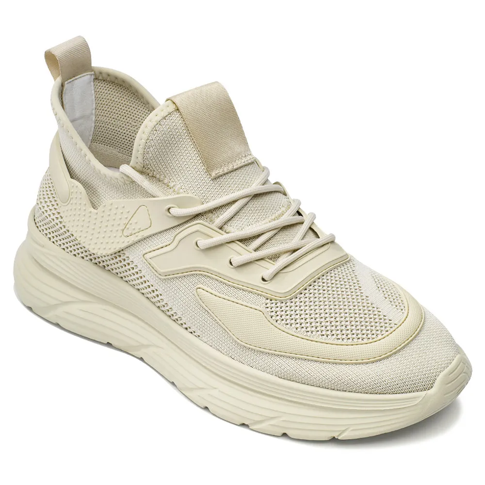 6CM / 2.36 Inches CMR CHAMARIPA Black Knit Elevator Sneakers -  Breathable Sports Shoes Squeaky Sneakers