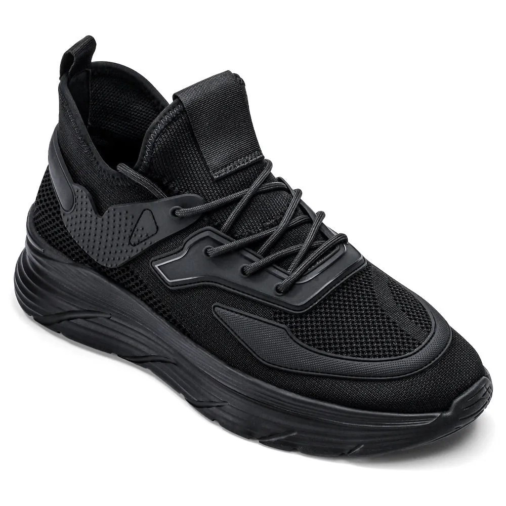 Ryka Sneakers 6CM / 2.36 Inches CMR CHAMARIPA Black Knit Elevator Sneakers -  Breathable Sports Shoes