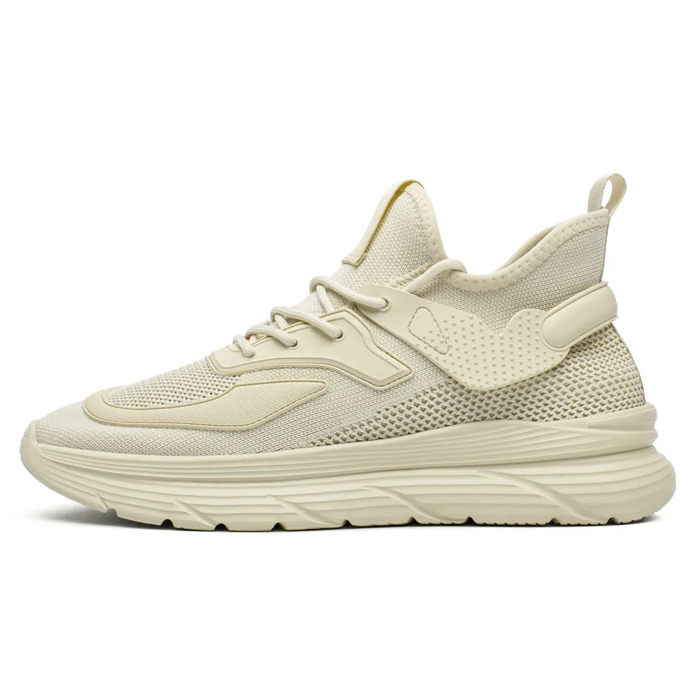 6CM / 2.36 Inches CMR CHAMARIPA Black Knit Elevator Sneakers -  Breathable Sports Shoes Floral Sneakers