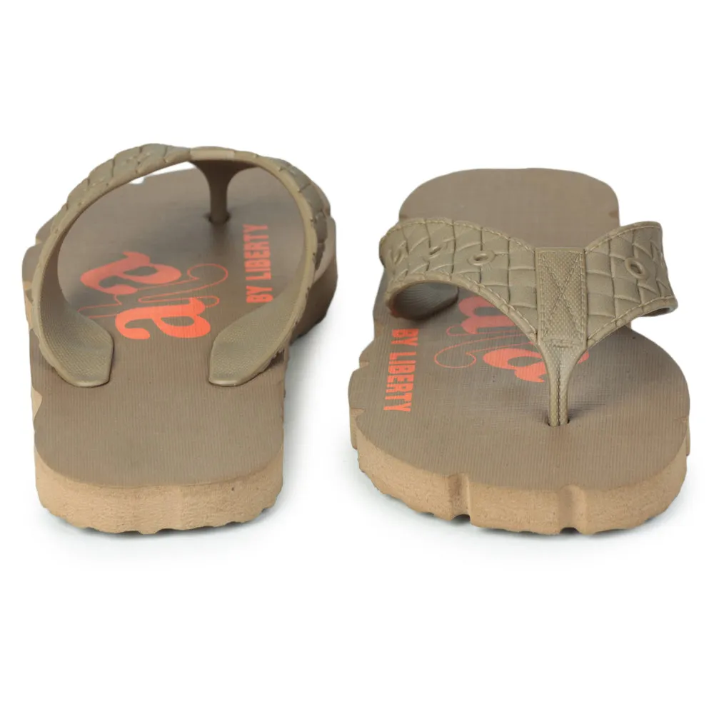 A-HA Casual Beige Flip-Flops For Men AHA-31 By Liberty Moccassin Slippers