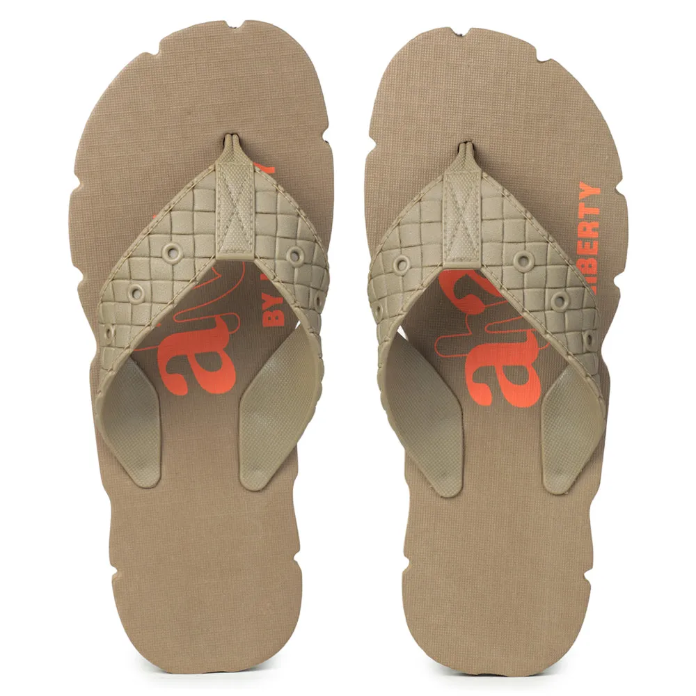 Most Comfy Slippers In The World A-HA Casual Beige Flip-Flops For Men AHA-31 By Liberty