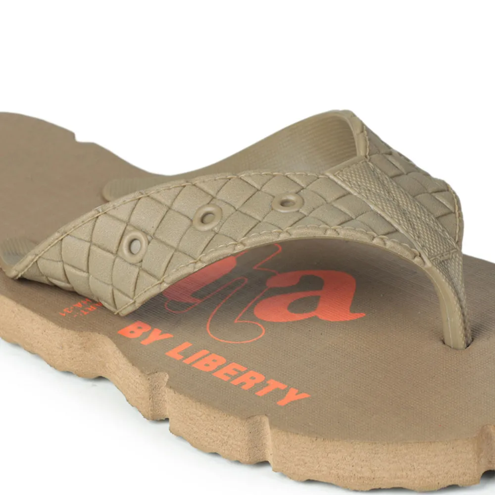 Platform Slippers Sand A-HA Casual Beige Flip-Flops For Men AHA-31 By Liberty