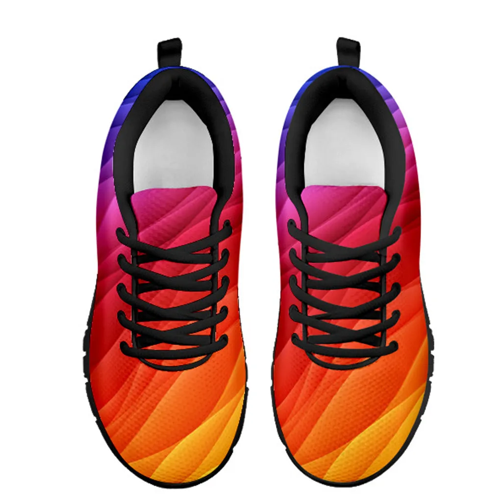 Rainbow Wave Women's Athletic Sneakers Sneakers With Dress Pants