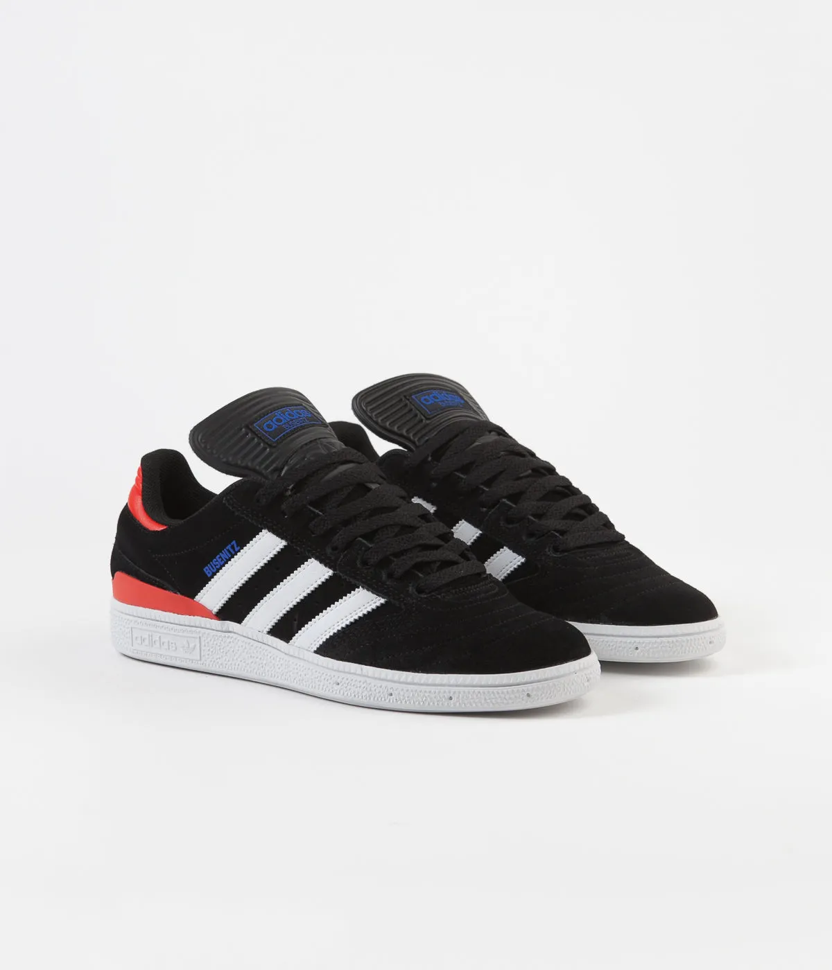 Adidas Busenitz Shoes - Black / White / Blue Adidas Futsal Soccer Shoes