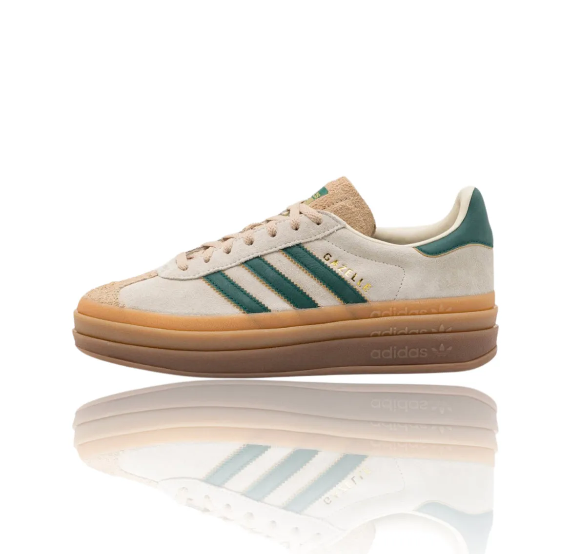 Adidas Gazelle Bold Magic Beige Collegiate Green (w) Adidas Shoes Sports Running
