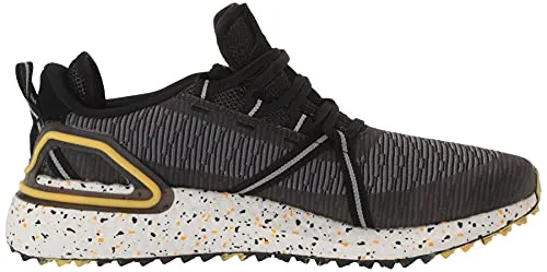 Spike Running Shoes Adidas adidas Men's Solarthon Primegreen Spikeless Golf Shoes, Core Black/Purple/Solar Gold, 13
