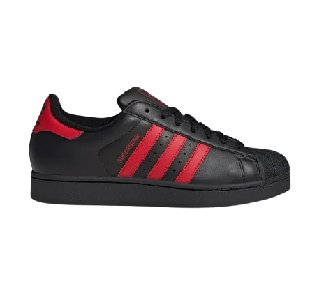 Adidas Men's Superstar Ii Shoes - Black / Better Scarlet Adidas Sportswear Shoes