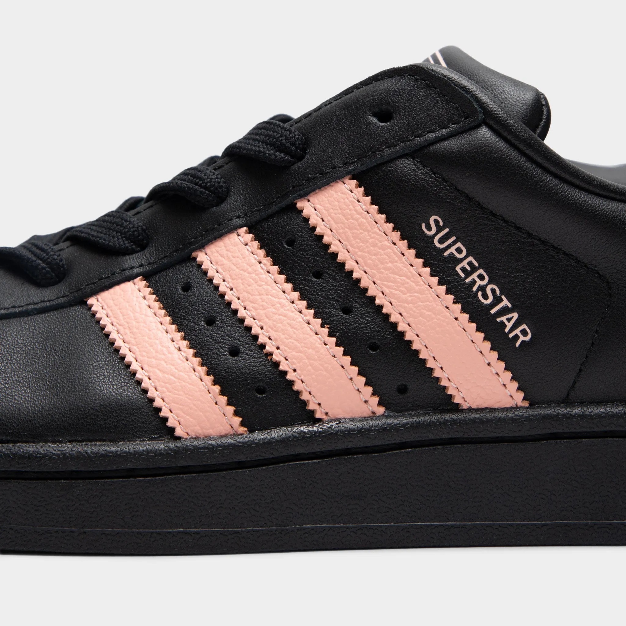 adidas Women's Superstar II Core Black / Glow Pink Adidas Vintage Shoes