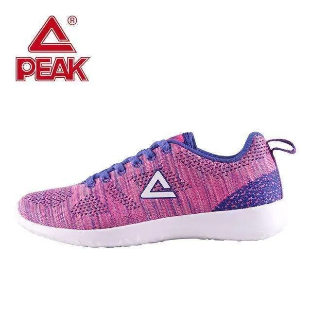 PEAK Women Walking Shoes Breathable Textile Lace Up Cushion Women Platform Sneakers Sport Flats Jogging Walking Shoes Zapatillas Most Comfortable Walking Sneakers