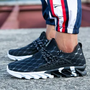 Fabric Flat Shoes Men Casual Blade Shoes Mesh Sneakers Men Breathable Outoor Walking Flat Men Shoes Trainers Custom Logo Packing for Drop Shipping