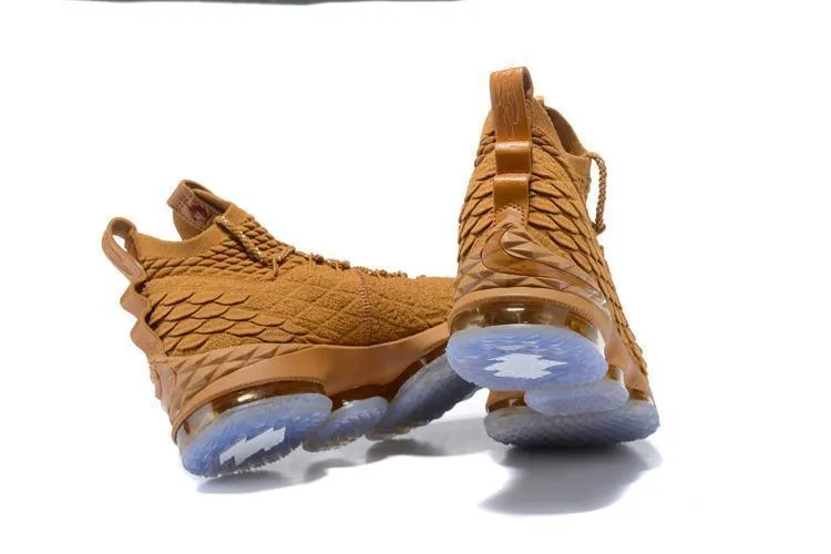 Asics Wide Toe Box Walking Shoes Nike Lebron XV 15 Dark Gold Men Shoes Sale Size US7,8,8.5,9,10,11,12