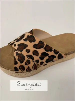 Leopard Summer Women Slippers Open Toe Platform Casual Shoes each Ladies Outdoor Flip Flops X Shape Zen Love Flip Flops