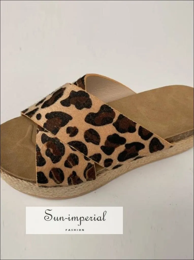 Leopard Summer Women Slippers Open Toe Platform Casual Shoes each Ladies Outdoor Flip Flops X Shape Tiger Lily Flip Flops