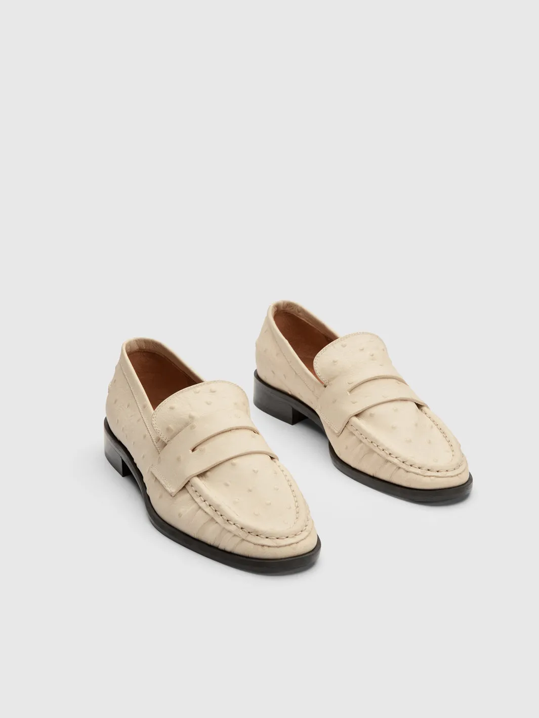 Loafers With Lug Soles Airola Linen Printed Ostrich Loafers