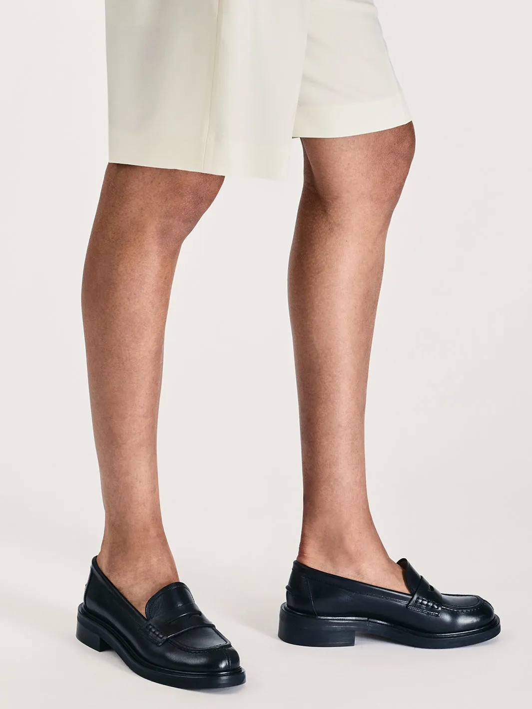 Albaredo Black Leather Loafers Canvas Loafers