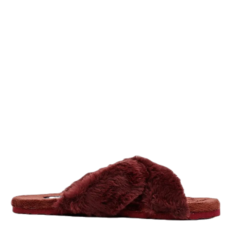Love To Lounge Slippers Alex Cross Fur Red
