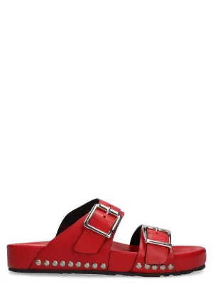 Alexander McQueen Buckled Slides Leather Walking Sandals