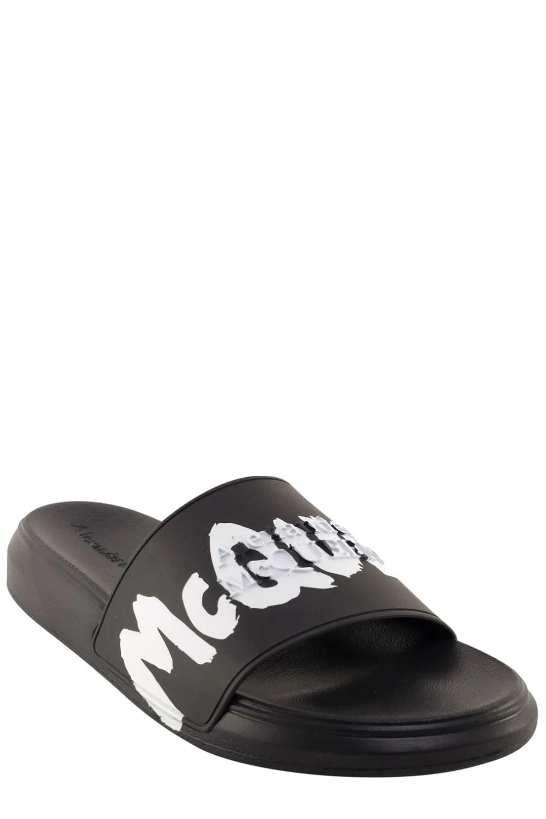 Alexander McQueen Graffiti Logo Slides Sandals Size 8