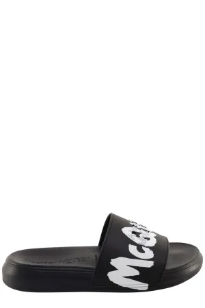 Alexander McQueen Graffiti Logo Slides Salomon Sandals
