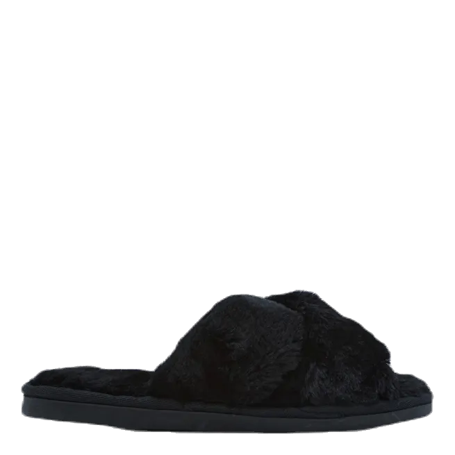 My Pillow Slippers Alie Fluffy Slippers Black