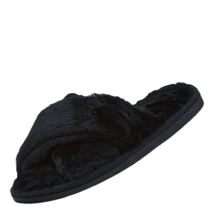 Ted Slides Alie Fluffy Slippers Black