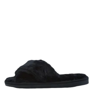 Alie Fluffy Slippers Black Line Slippers