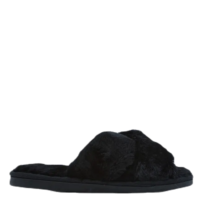 Alie Fluffy Slippers Black Best Cushioned Slippers