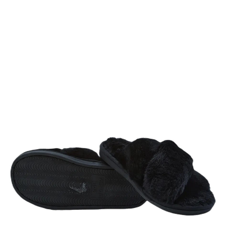 Frozen Slippers Alie Fluffy Slippers Black