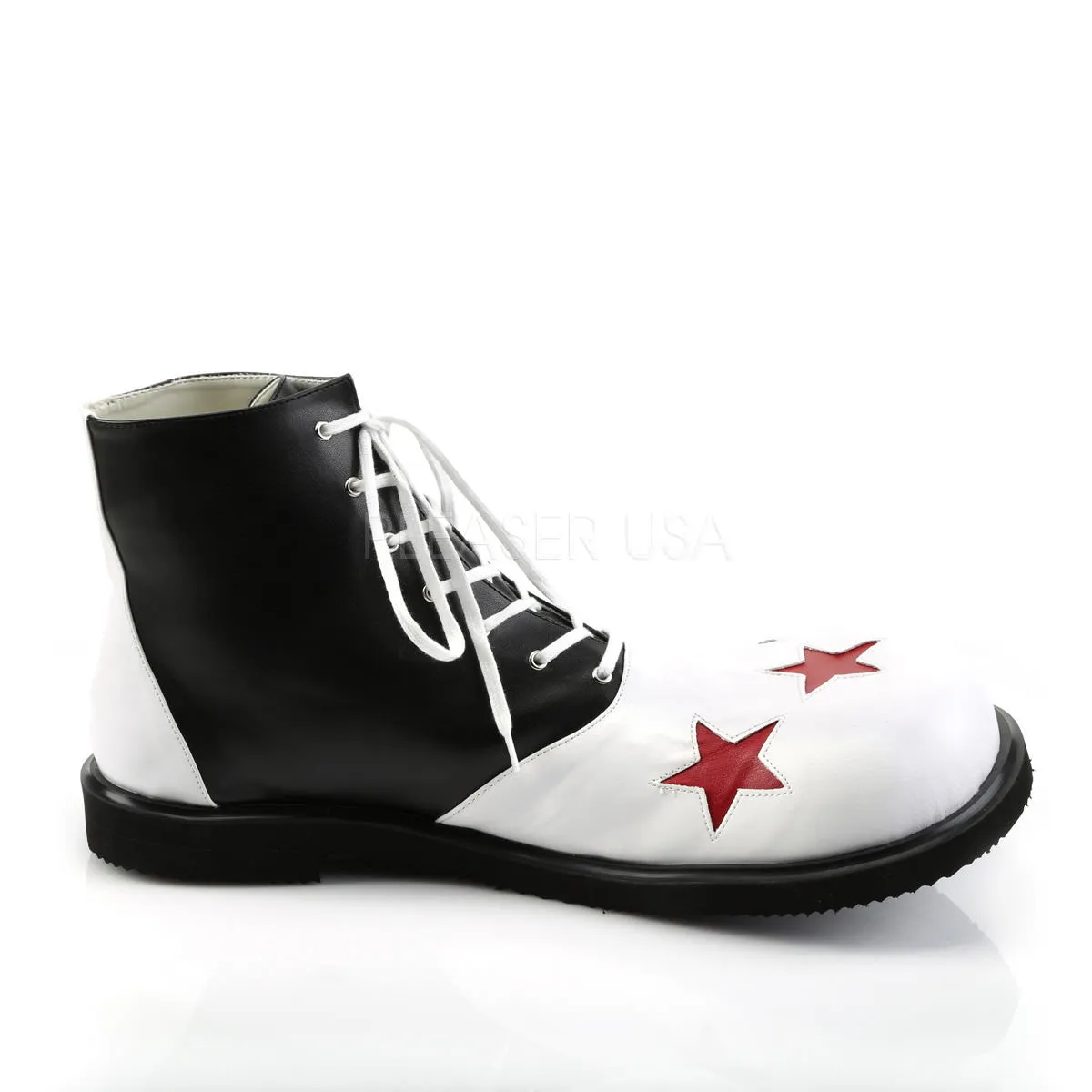 FUNTASMA CLOWN-02 Black-White Pu Clown Shoes Georgia Work Boots