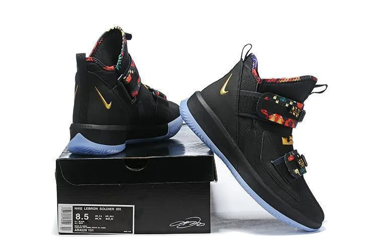 Nike Lebron Soldier XIII 13 Black Multicolor Men Sneaker Shoes Sale Size US 7-12 Asics Upcourt 4 Tennis Shoes