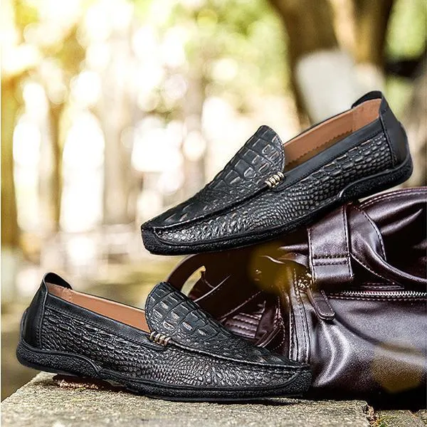 Leather Casual Loafers Alligator Fashion Casual Genuine Leather Men Shoes