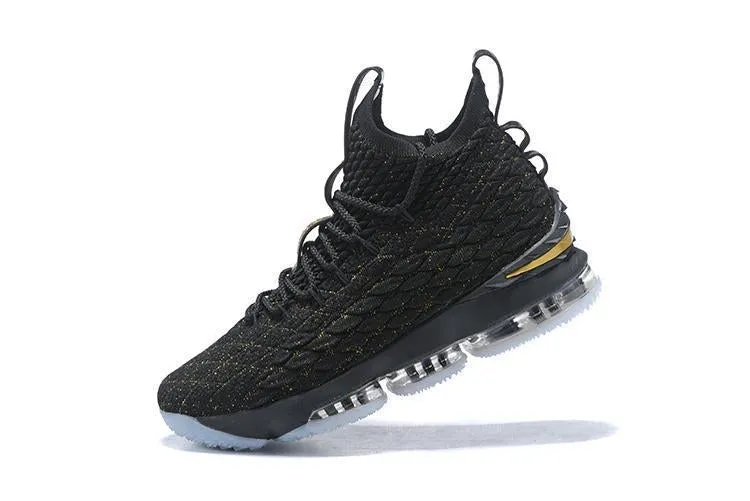 Nike Lebron XV 15 Black Gold Men Shoes Sale Size US7,8,8.5,9,10,11,12 Asics Running Shoes Wide Fit