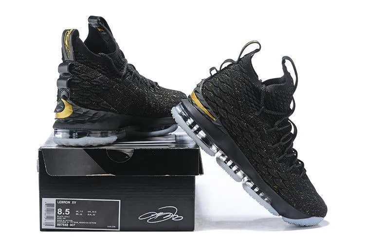 Asics Shoes New Model 2024 Nike Lebron XV 15 Black Gold Men Shoes Sale Size US7,8,8.5,9,10,11,12