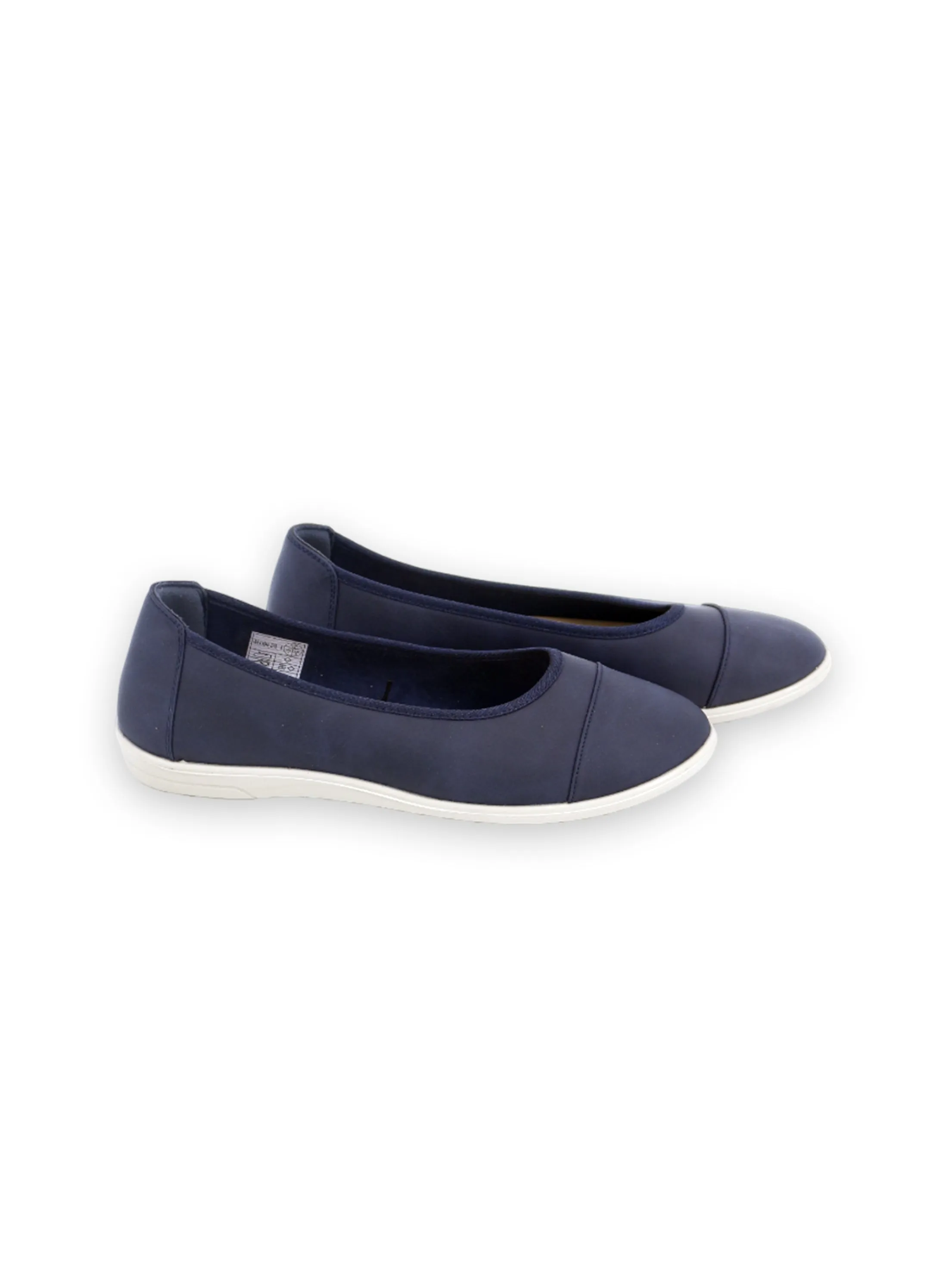Wide Fit Flat Shoes Women's Plain Solid Loafers,Navy