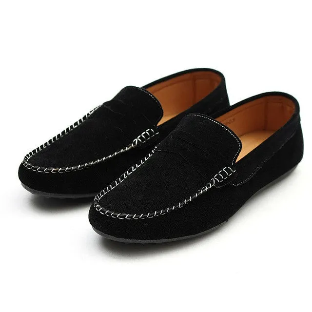 Soft Moccasins Men Loafers High Quality Suede Leather Shoes Men Flats Gommino Driving Shoes Summer Style Spring Peter Milar Loafers