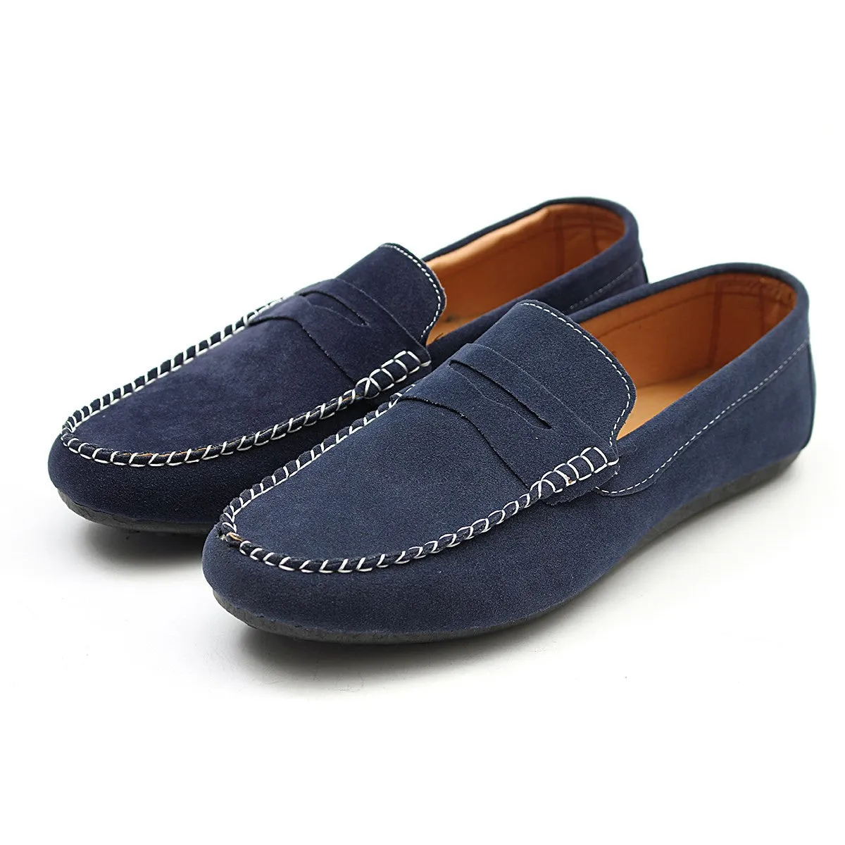 Penny Loafers And Suit Soft Moccasins Men Loafers High Quality Suede Leather Shoes Men Flats Gommino Driving Shoes Summer Style Spring