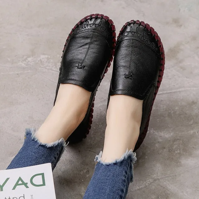 Jack Erwin Loafers 2020 Fashion Women Shoes Genuine Leather Loafers Women Casual Shoes Soft Comfortable Shoes Women Flats I012