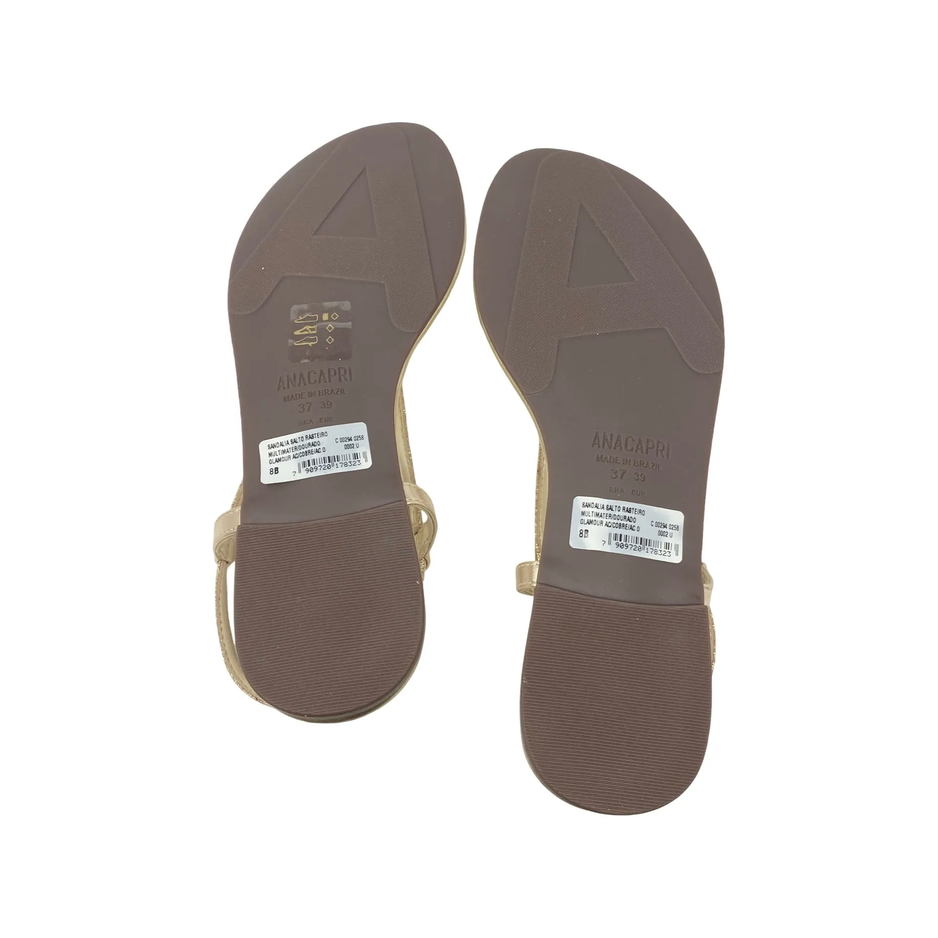 Gold Sandals ANACAPRI Glitter Strap Metallic Sandals