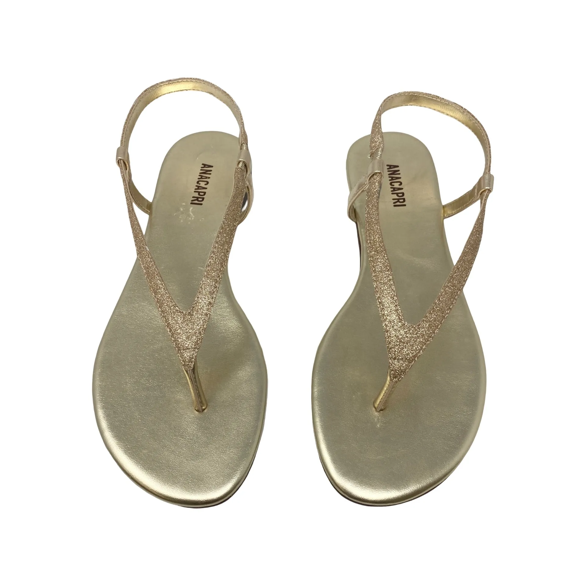 ANACAPRI Glitter Strap Metallic Sandals Ankle Sandals