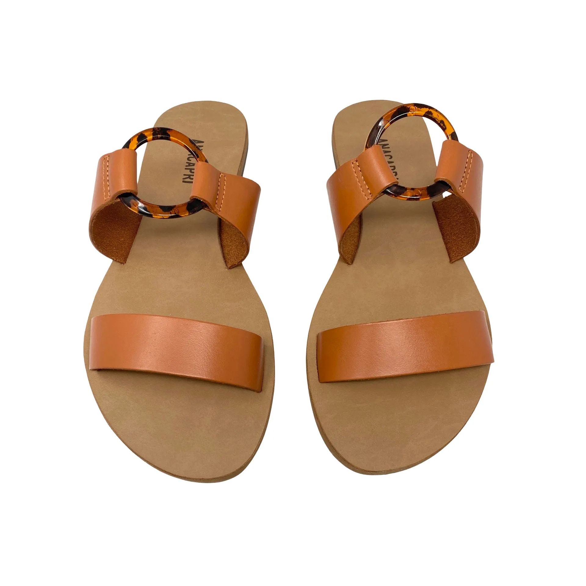 Strappy Sandals Wedge Heel ANACAPRI Tortoise Shell Ring Sandals
