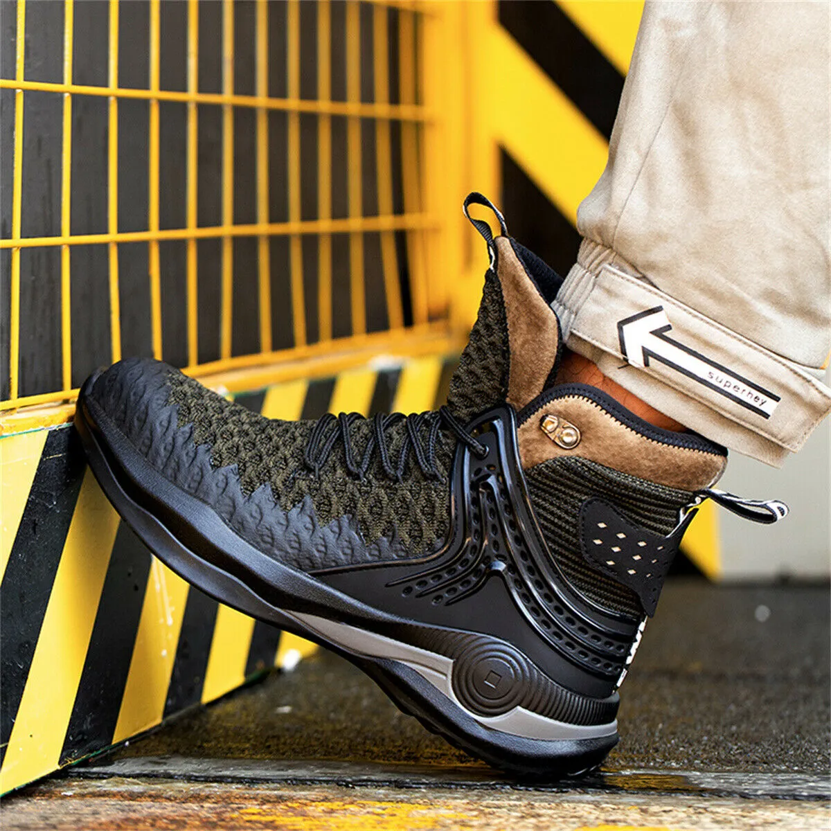 Ankle High Safety Shoes for Men Steel Toe Anti-Pierce Reflective Industrial Shoe Best All Leather Work Boots