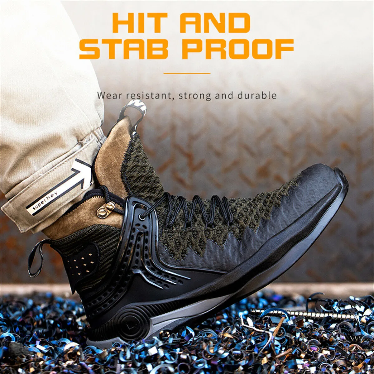 Orthopedic Work Boots With Composite Toe Ankle High Safety Shoes for Men Steel Toe Anti-Pierce Reflective Industrial Shoe