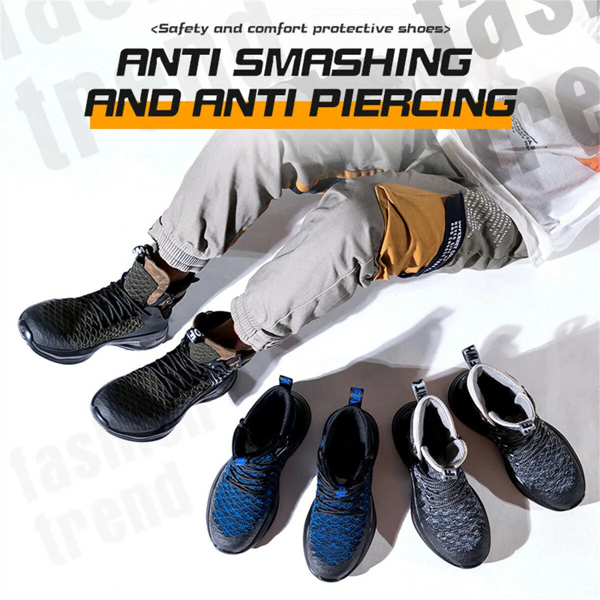 Work Boots Titan Ankle High Safety Shoes for Men Steel Toe Anti-Pierce Reflective Industrial Shoe